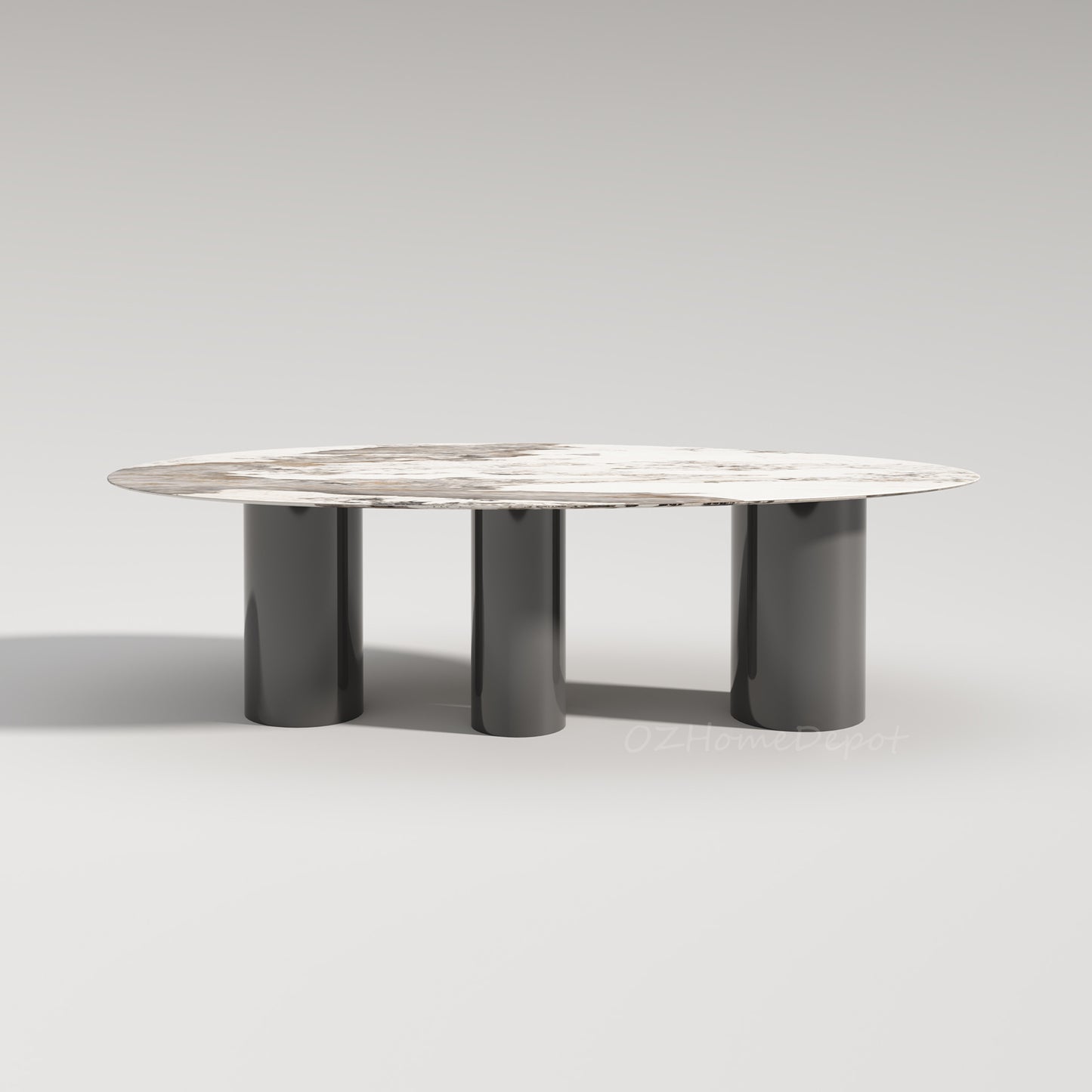 LAGOS Rain Drop  Shape Pandora Ceramic Oval  Dining Table| Steel Legs |