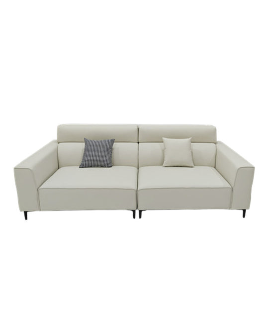 MANDU Milk White Genuine Leather Three-Seater Sofa 246cm | 1026-246