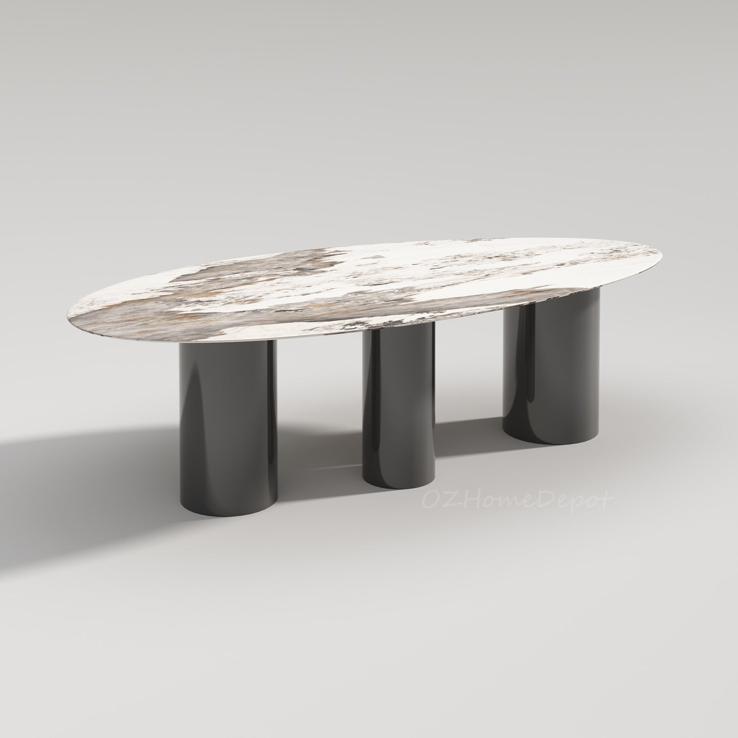 LAGOS Rain Drop  Shape Pandora Ceramic Oval  Dining Table| Steel Legs |