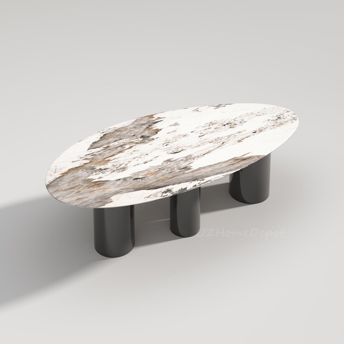 LAGOS Rain Drop  Shape Pandora Ceramic Oval  Dining Table| Steel Legs |