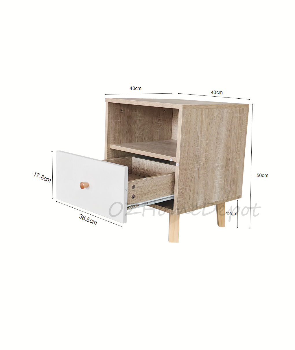 Natural Wood Color with White TV Cabinet Side Cabinet | Storage Cabinet | 2004-01