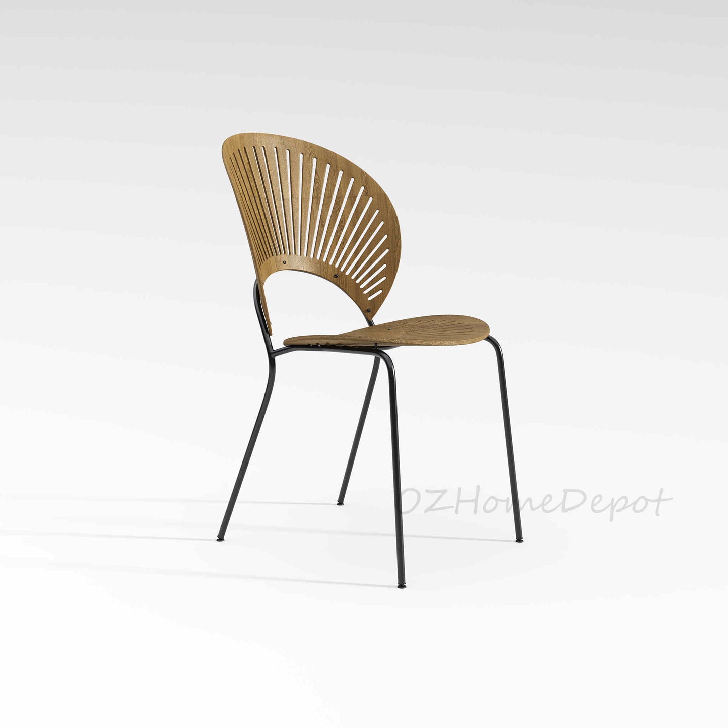 CIRCULAR FAN Wabi-Sabi Design Timber Dining Chair /leather/Nordic/ Contemporary /