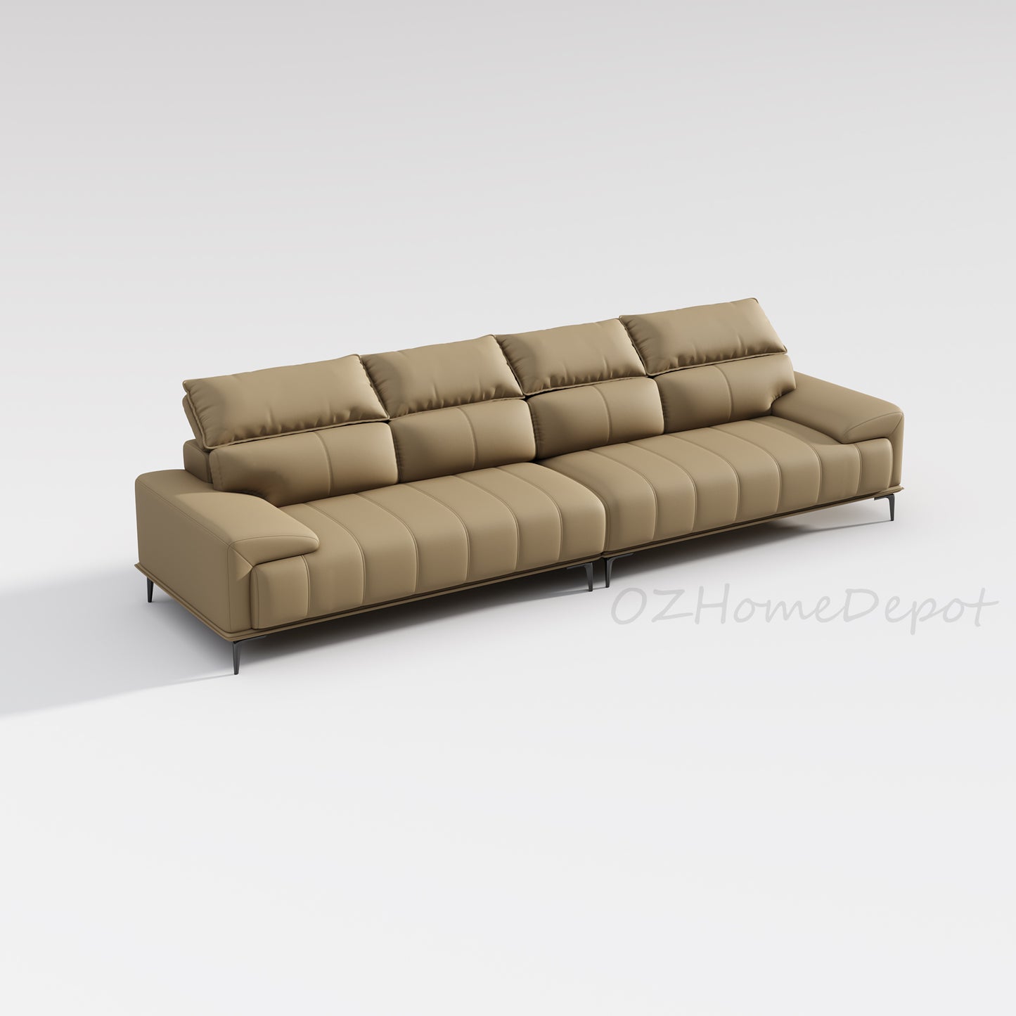 HANNELORE Genuine Leather Series Camel High-Back Four-Seater Sofa | 1085