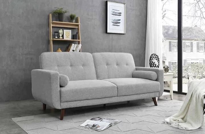 EVELYN 3 Seater Sofa Bed/Easy to clean/polyester upholstery/Rubberwood legs/Grey