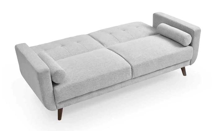 EVELYN 3 Seater Sofa Bed/Easy to clean/polyester upholstery/Rubberwood legs/Grey