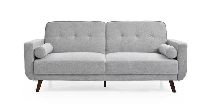 EVELYN 3 Seater Sofa Bed/Easy to clean/polyester upholstery/Rubberwood legs/Grey