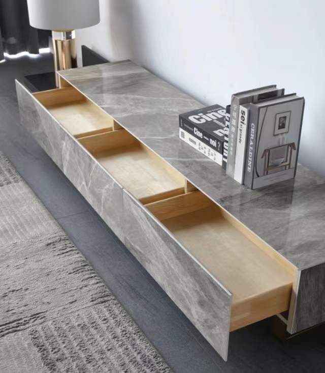 Vava Nesting Coffee Table Set/Glossy Sintered Stone top/Steel Frame/ Modern