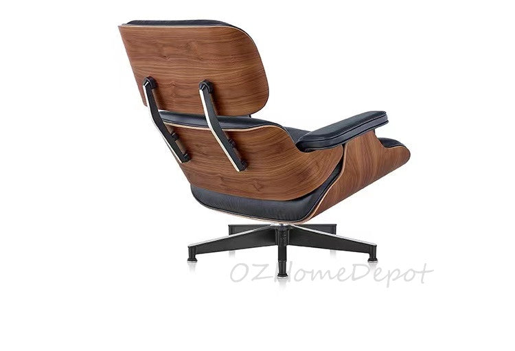 EAMES Classic Replica Eames Black Leather Lounge Chair with Ottoman | S-2001-ORG