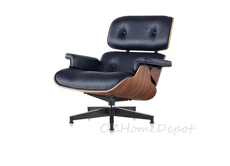 EAMES Classic Replica Eames Black Leather Lounge Chair with Ottoman | S-2001-ORG