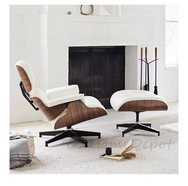 EAMES Classic Replica Eames Black Leather Lounge Chair with Ottoman | S-2001-ORG