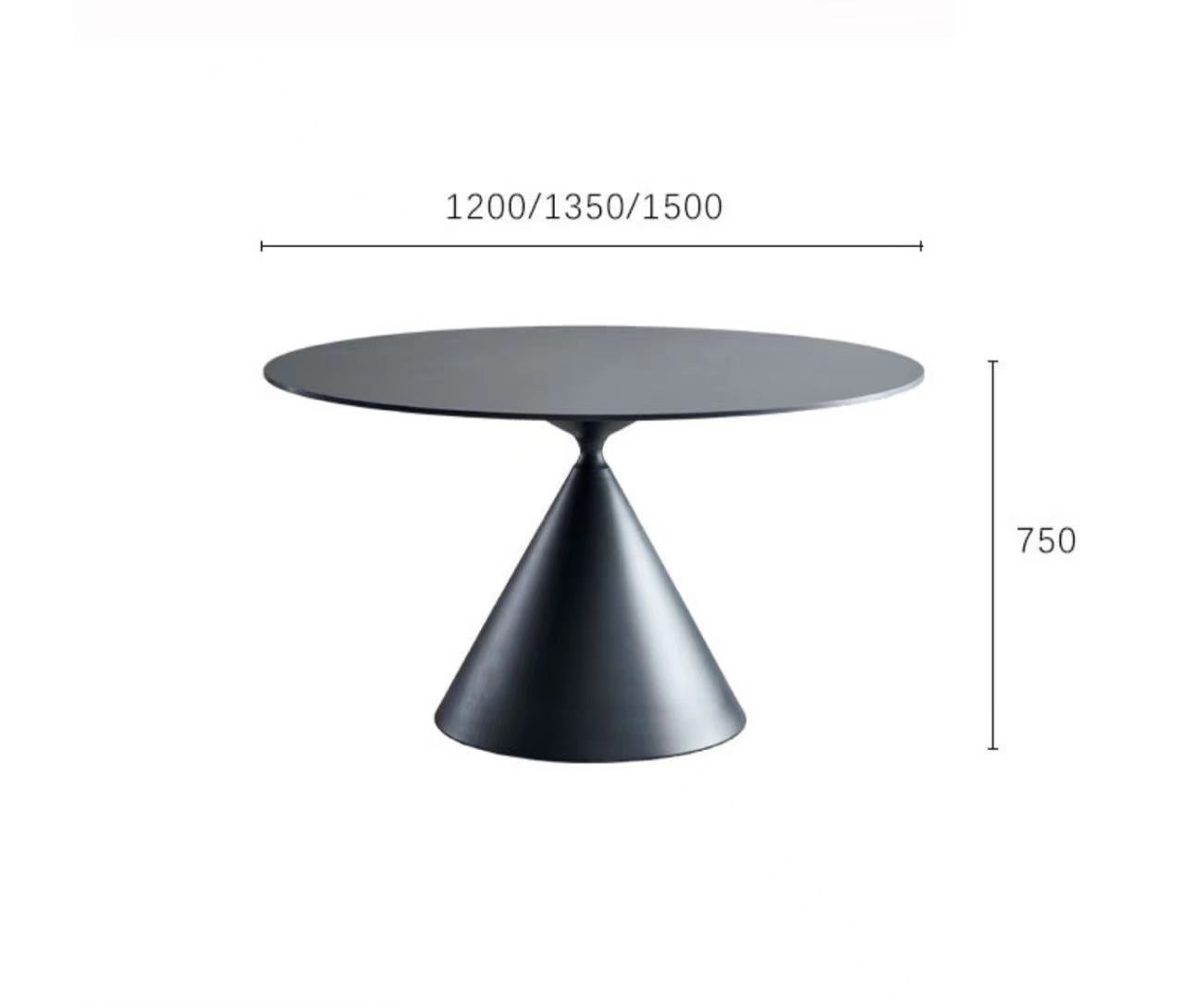 Wynot Sintered Stone Round Dining Table/Lazy Susan/ Black Steel Base/Matte / Glossy Fish-belly White Top