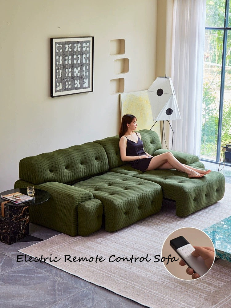 FORT ROCH Electrc Remote Control Two Seater Sofa Chaise Lounge/Fabric/Modern/Designer