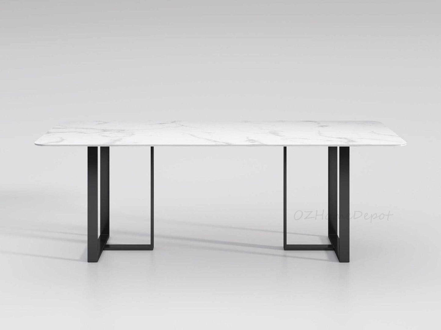 ELOWEN Marble Paint Sintered Stone Top - Matte Finish  Long Dining Table