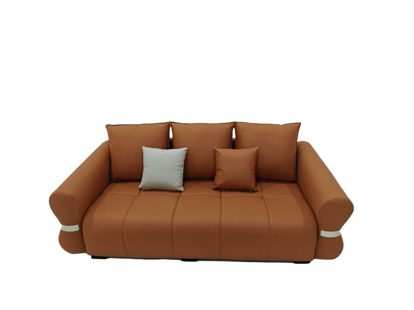 【Pre-order】CARAMEL Brown Scratch-Resistant Fabric Three-Seater Sofa Long Sofa 210cm | 1030-210