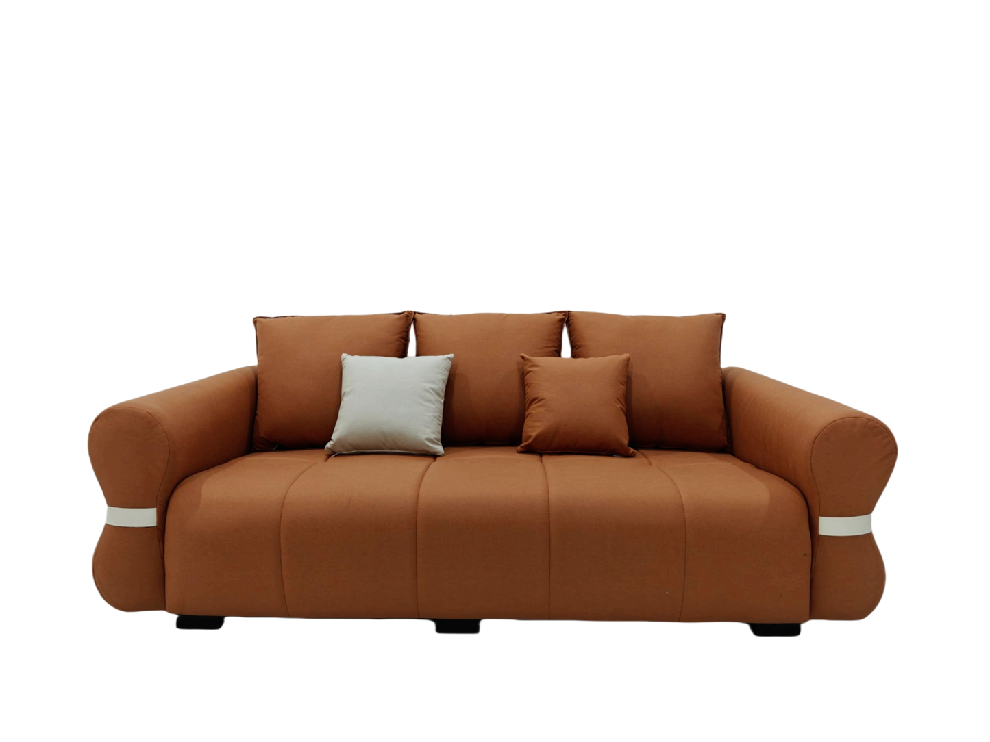 【Pre-order】CARAMEL Brown Scratch-Resistant Fabric Three-Seater Sofa Long Sofa 210cm | 1030-210