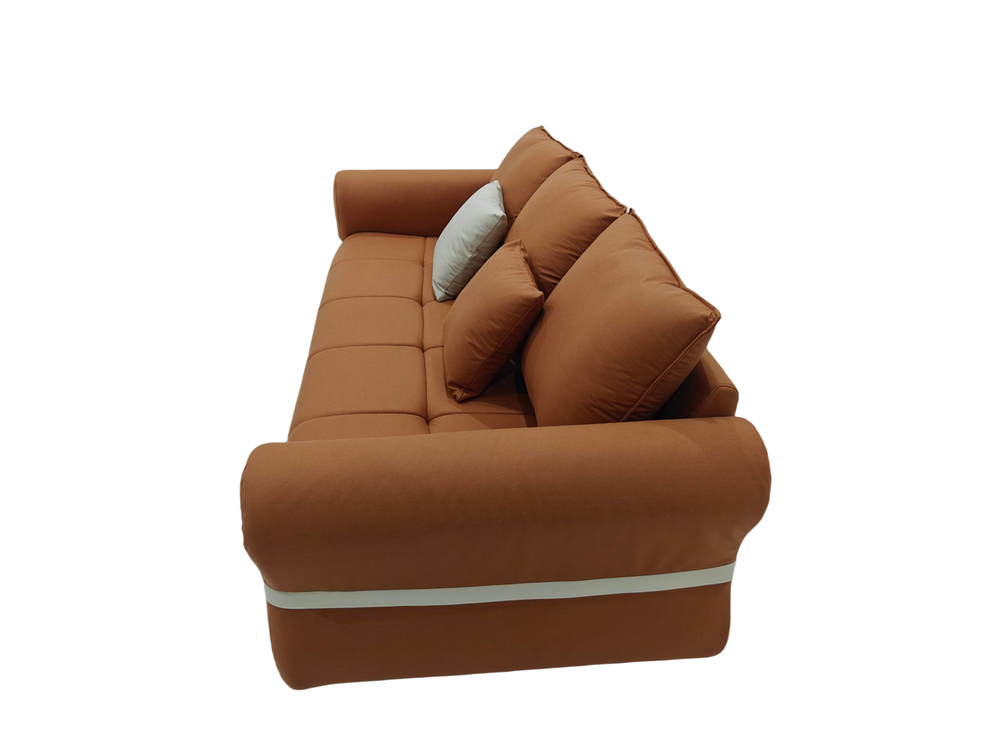 【Pre-order】CARAMEL Brown Scratch-Resistant Fabric Three-Seater Sofa Long Sofa 210cm | 1030-210