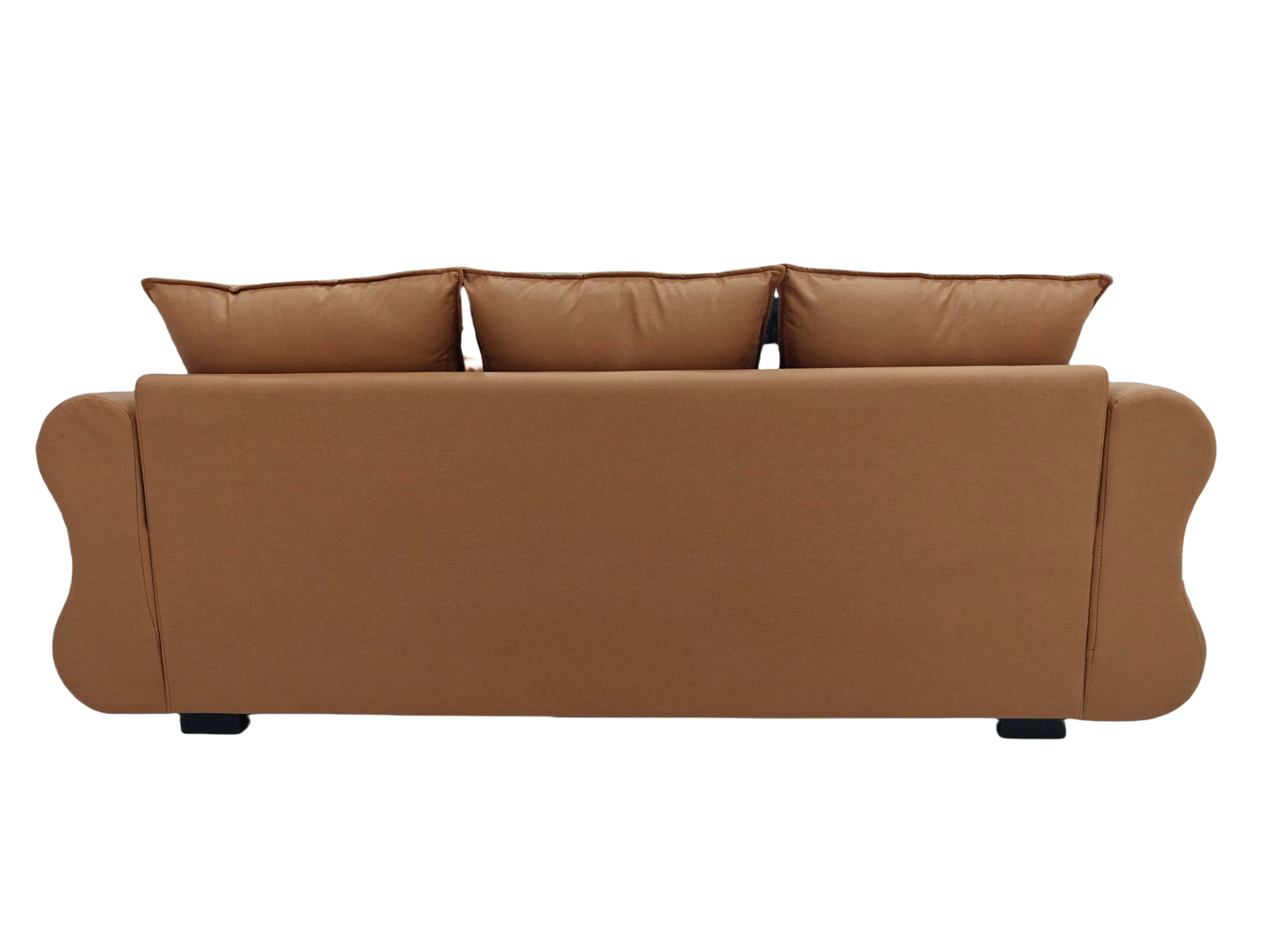 【Pre-order】CARAMEL Brown Scratch-Resistant Fabric Three-Seater Sofa Long Sofa 210cm | 1030-210