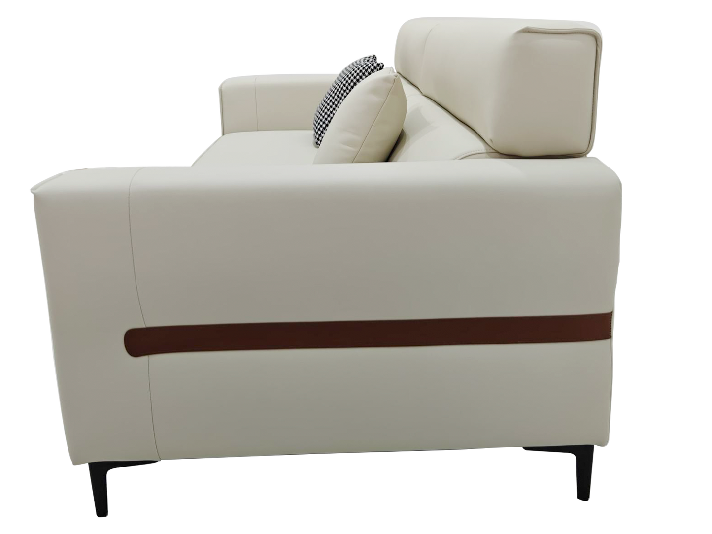 MANDU Milk White Genuine Leather Three-Seater Sofa 246cm | 1026-246