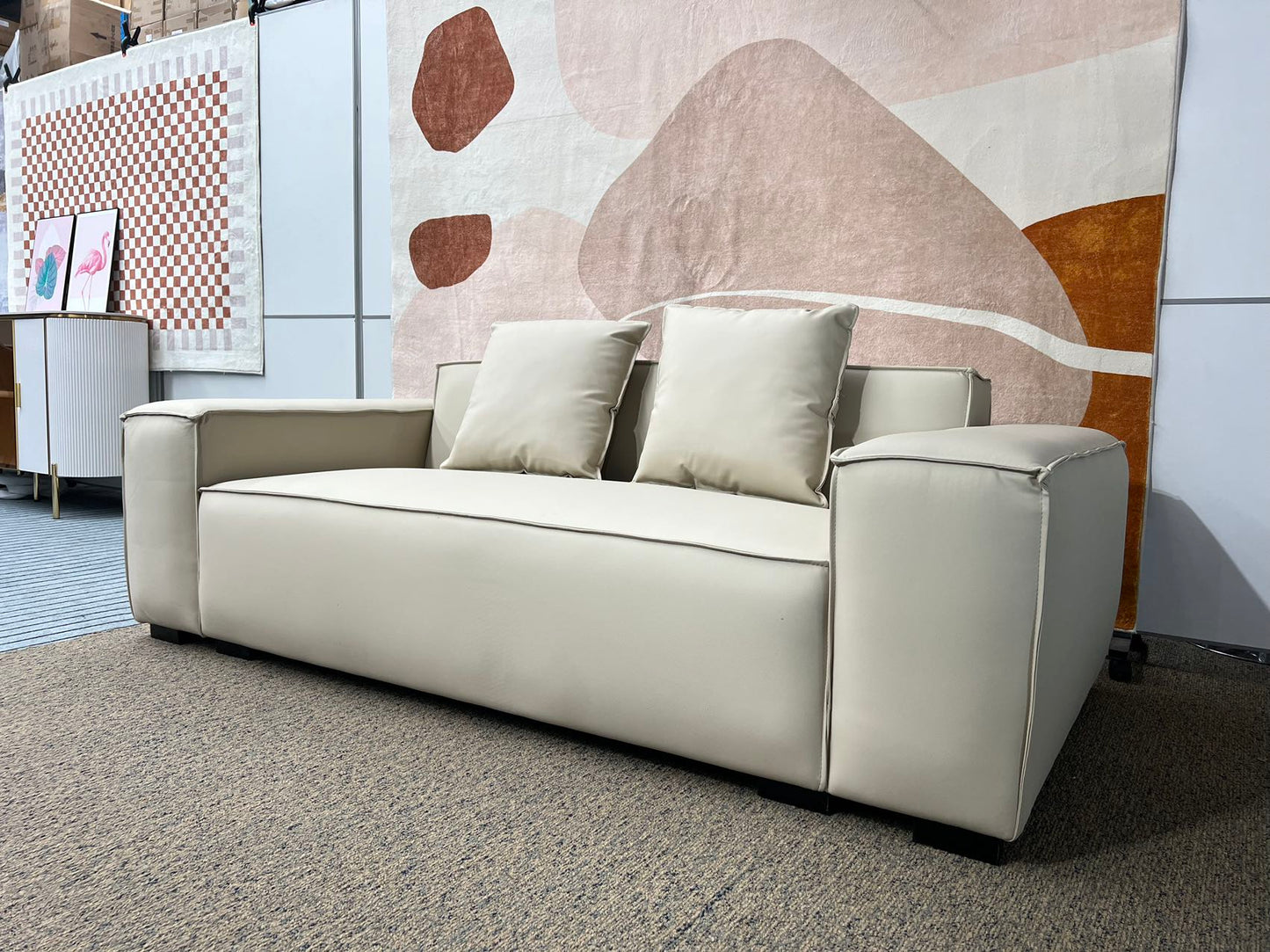 TOFU Beige Tech Fabric Two-Seater Sofa 210cm | 1028-210