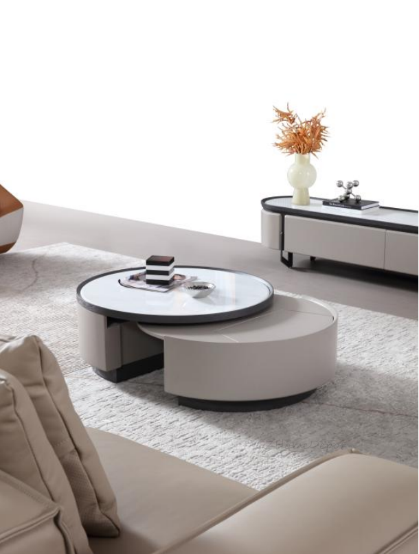 NELLO Stone Slab Extendable Style TV Stand Coffee Table | Set | 2063 | 5063