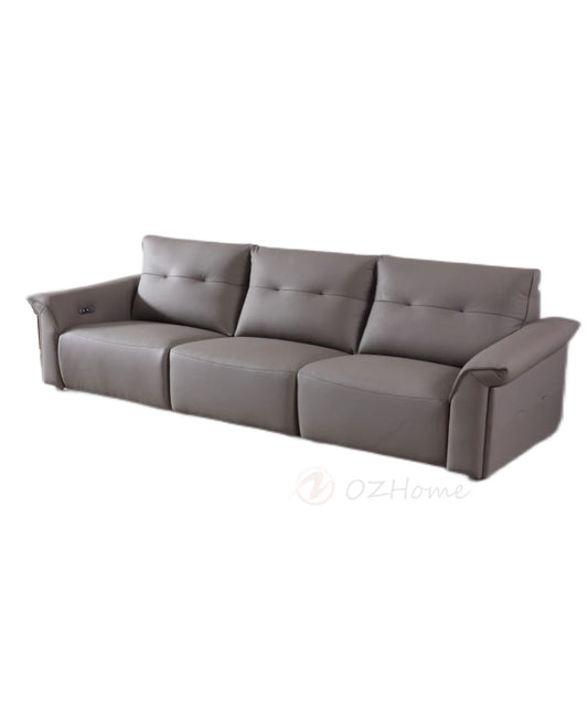 MINA Gray Leather Dual Armrest Right Electric Sofa | Electric Lounge| 305cm | E006-R