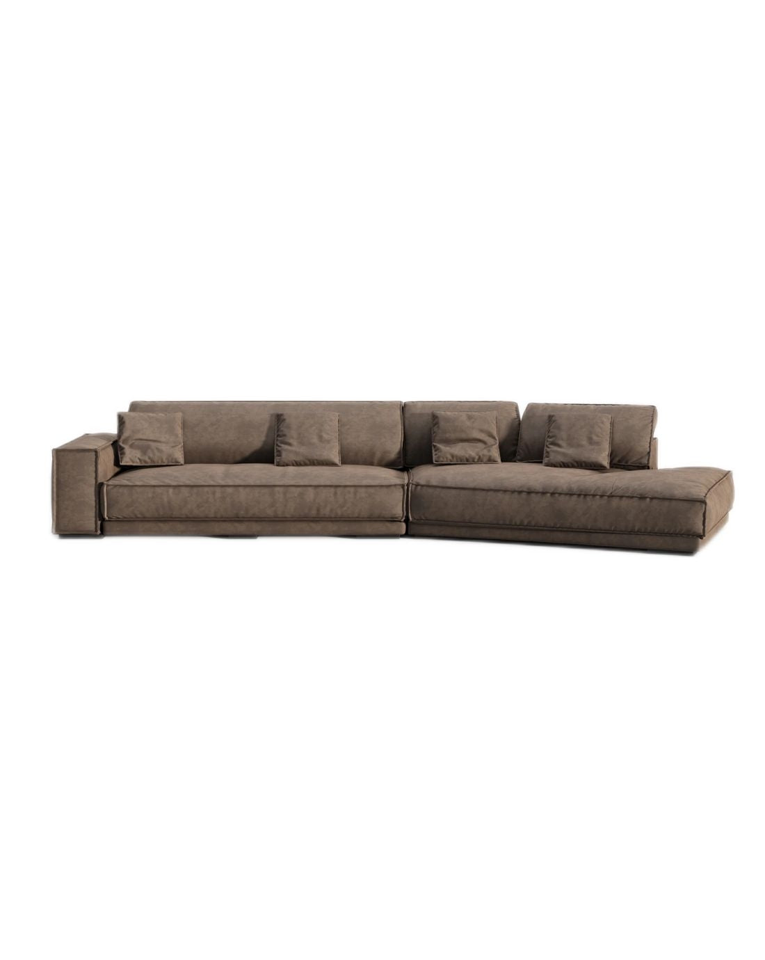 BUDAPEST Designer Large Brown Tech Fabric Down-Filled Corner Sofa | Modern Style | 1090