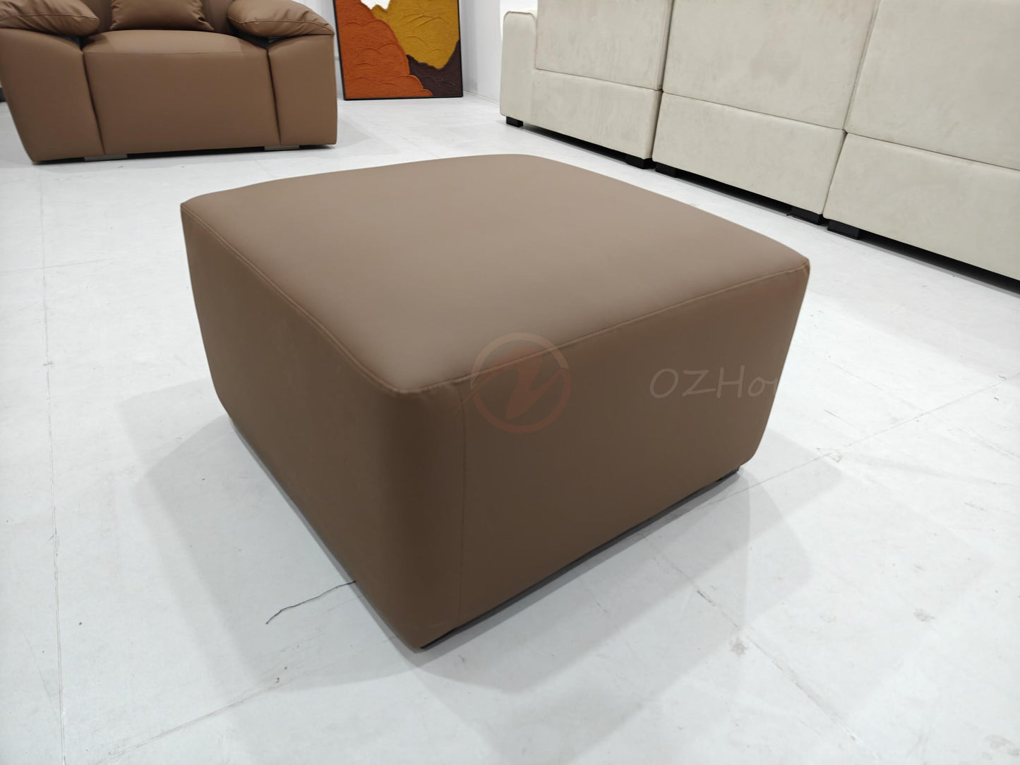 GNAEUS Luxury Italian-Style Genuine Leather Three-Seater Sofa with Elephant-Ear Design | Corner Sofa | Ottoman | Modular Sofa | SF-1041