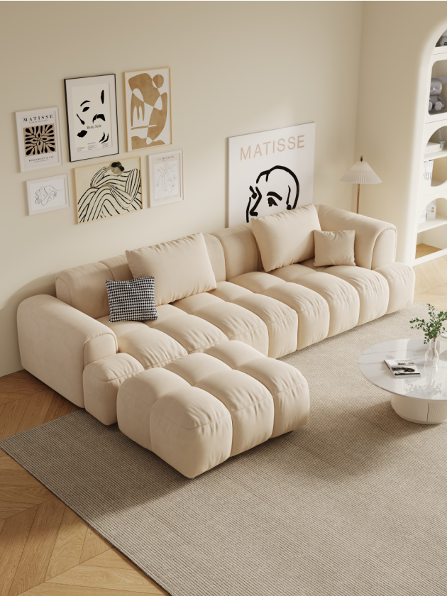 【PRE-ORDER】PUMPKING Nordic Plush Buttercream Style Healing Sofa | 1068