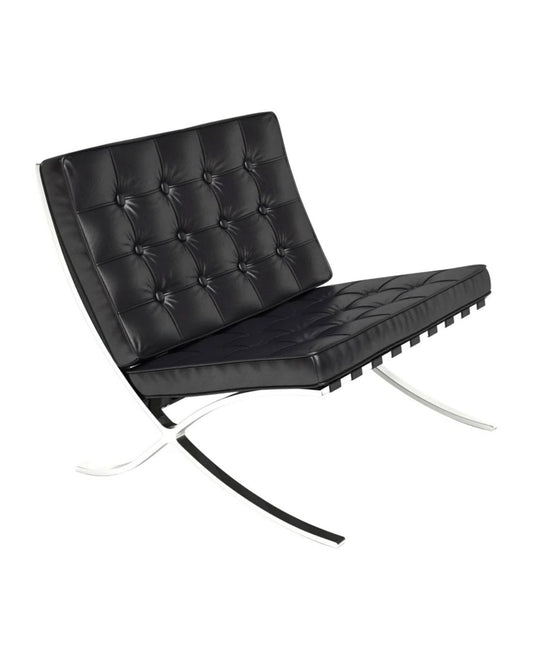 Barcelona Chair Black Leather Replica | Arm Chair | Office Sofa | Single Sofa