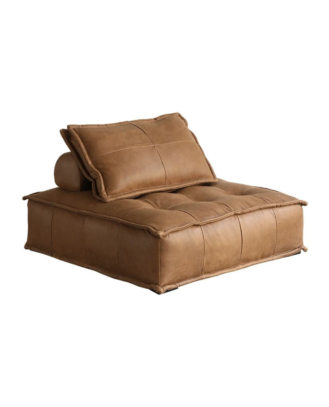 TOFU  High-Fiber Brown Leather Tofu Block Sofa | 1023