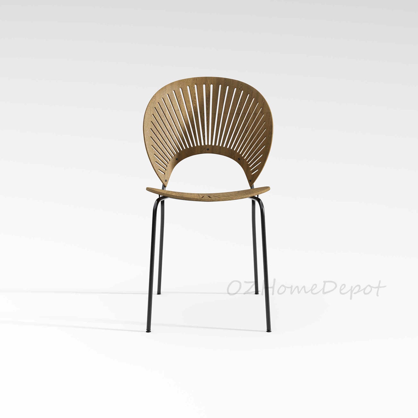 CIRCULAR FAN Wabi-Sabi Design Timber Dining Chair /leather/Nordic/ Contemporary /