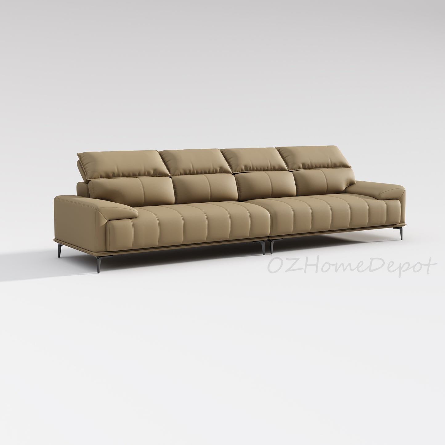 HANNELORE Genuine Leather Series Camel High-Back Four-Seater Sofa | 1085