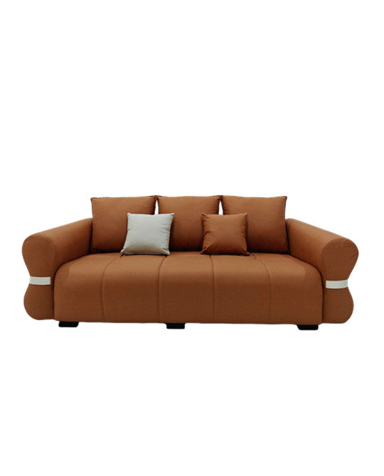 【Pre-order】CARAMEL Brown Scratch-Resistant Fabric Three-Seater Sofa Long Sofa 210cm | 1030-210