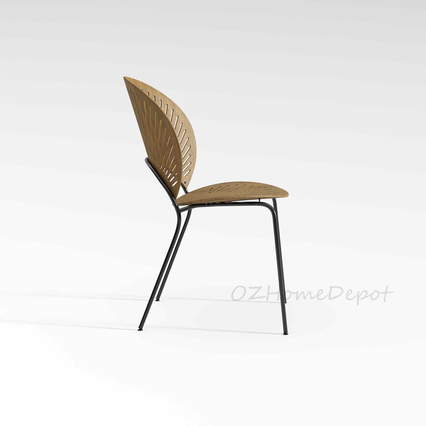 CIRCULAR FAN Wabi-Sabi Design Timber Dining Chair /leather/Nordic/ Contemporary /