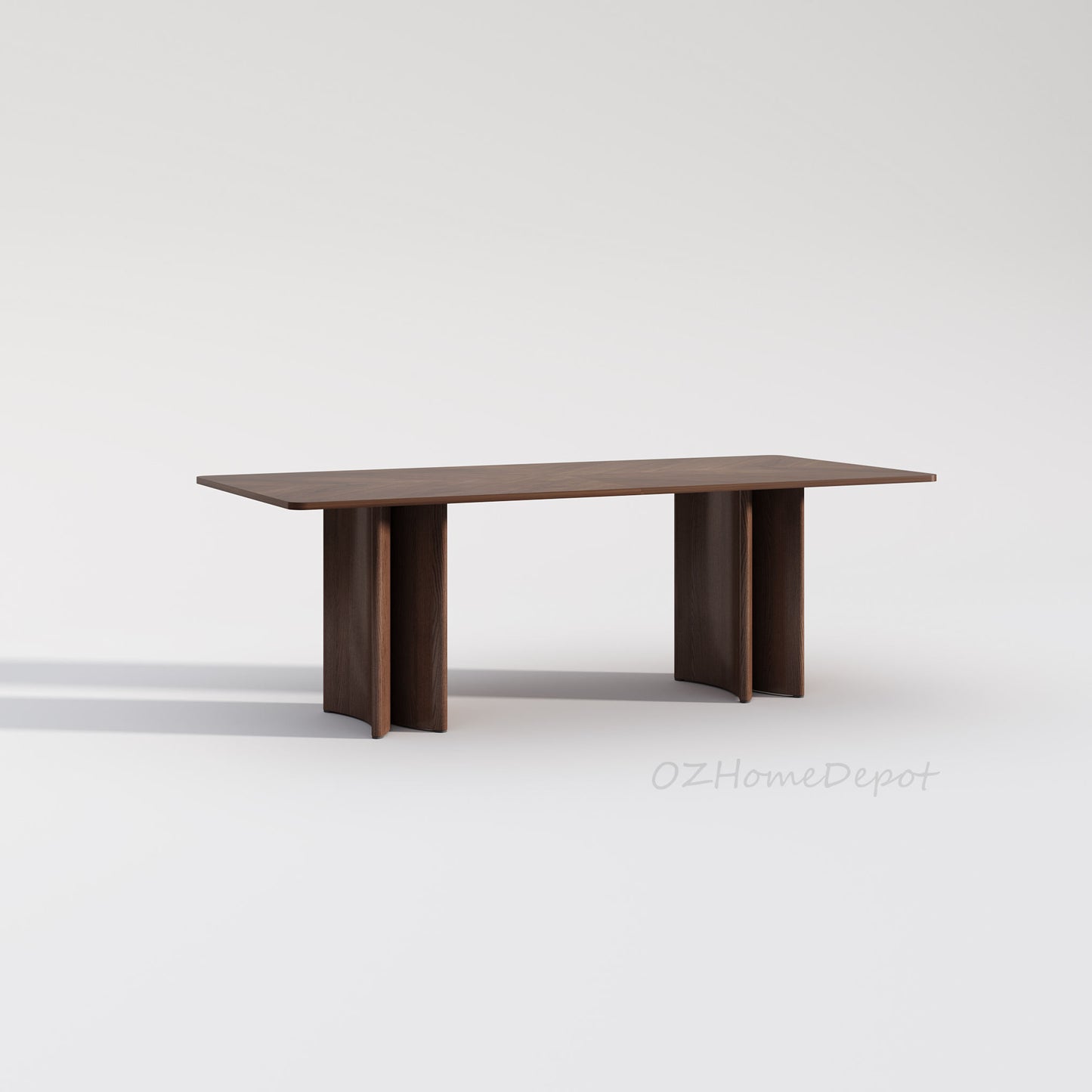 MARS Parquet Timber Walnut Color Dining Table/Solid Timber Frame/Natural Wood Color Legs