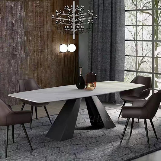 Keanu Rectangular Ceramic Dining Table/Steel Base/ Mordern/Minimalistic