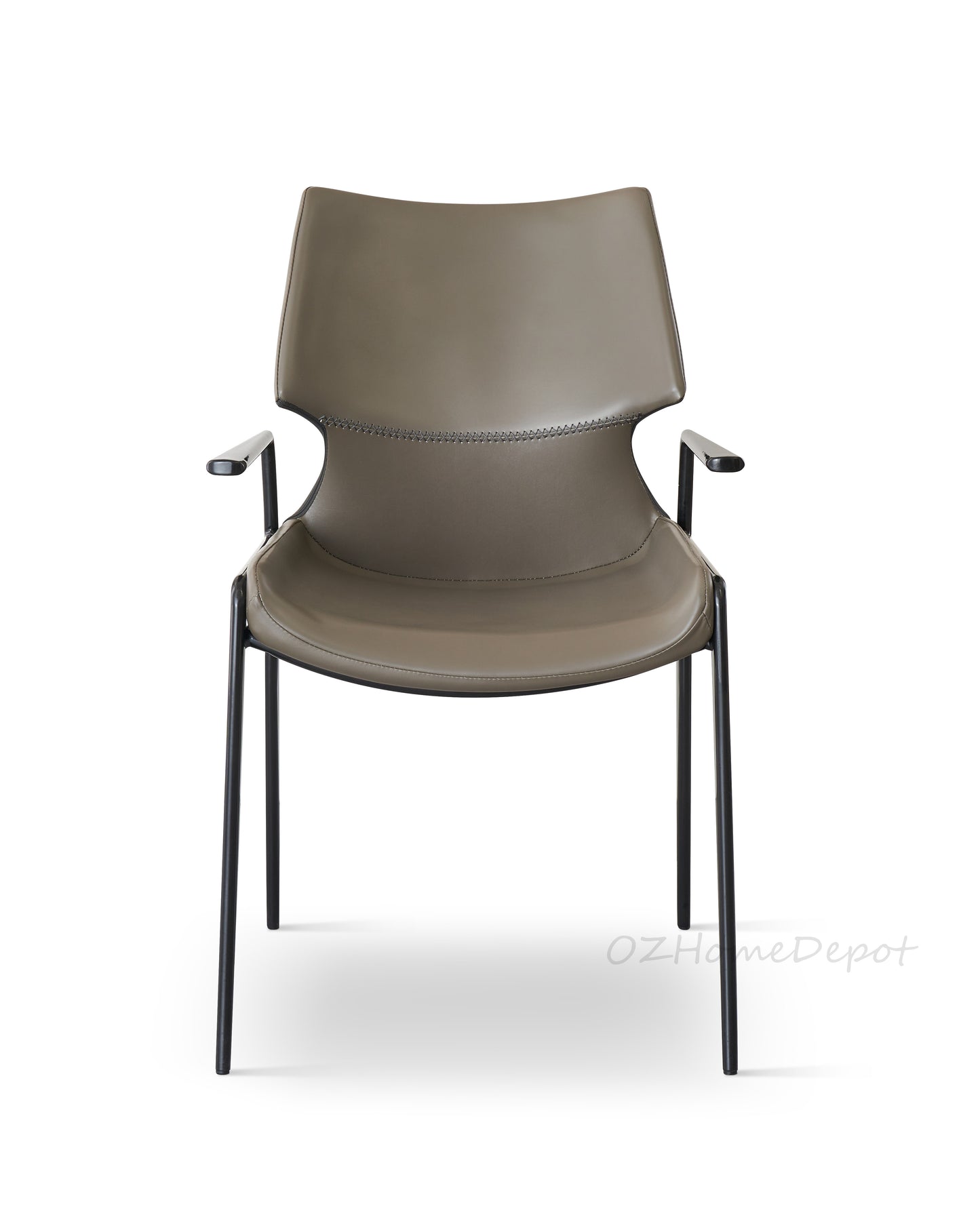 MAELYS High-end Linear Elephant Grey Armchair Dining/Office Chair Two Colors Optional | 4093-GRY