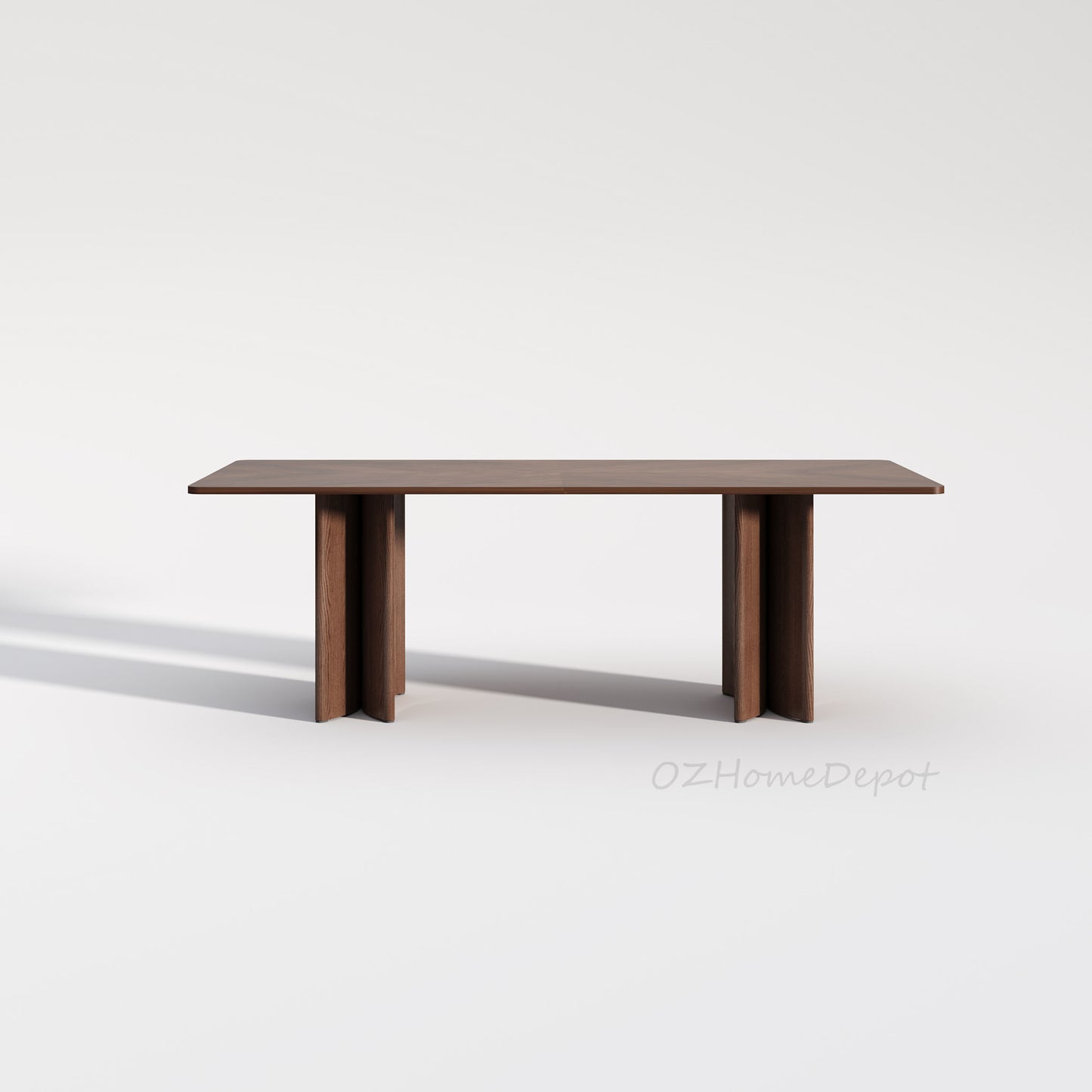 MARS Parquet Timber Walnut Color Dining Table/Solid Timber Frame/Natural Wood Color Legs