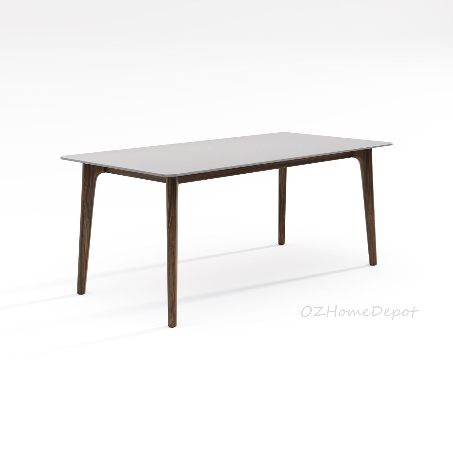 BENCY Rectangular Ceramic Top Dining Table/Solid Timber Frame/Natural Wood Color Legs