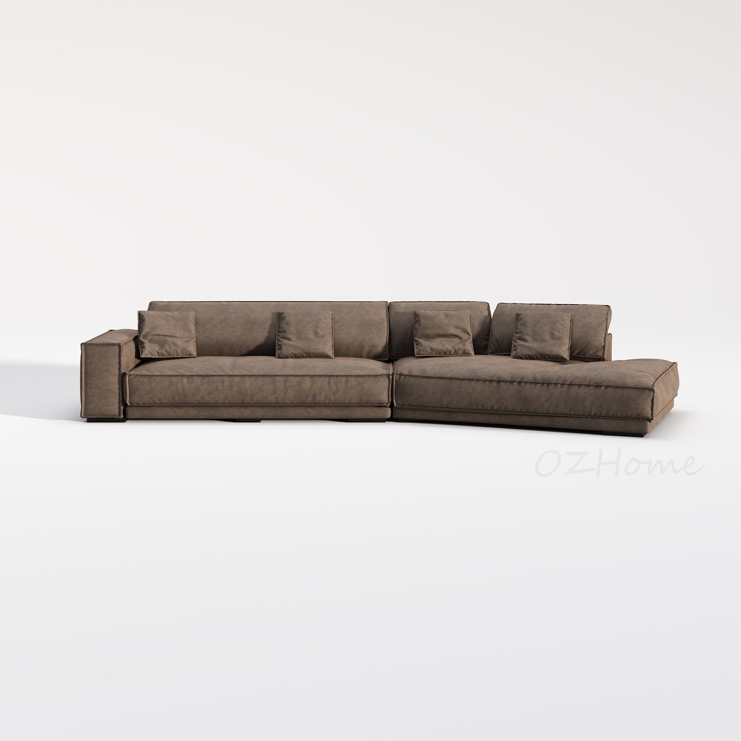 BUDAPEST Designer Large Brown Tech Fabric Down-Filled Corner Sofa | Modern Style | 1090