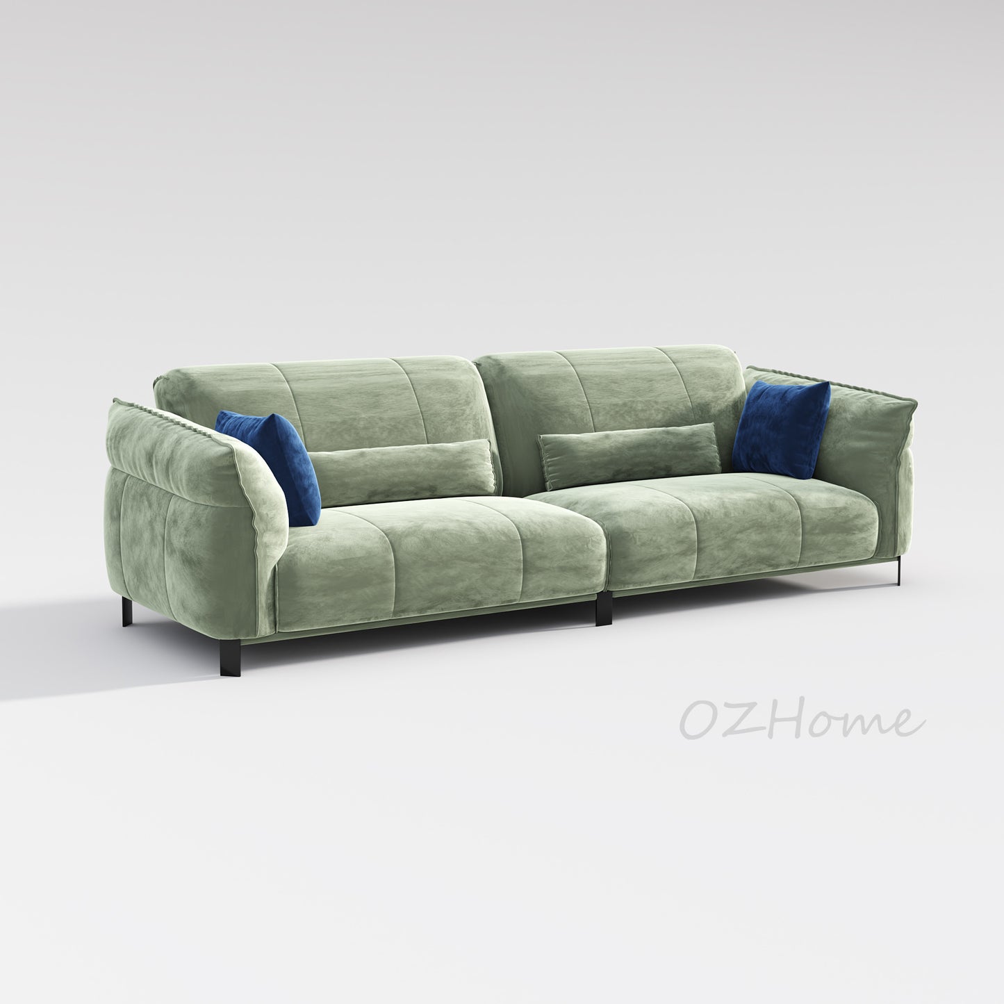 DAFFODIL Nordic Design Velvet Upholstered Three-Seater Sofa 1086