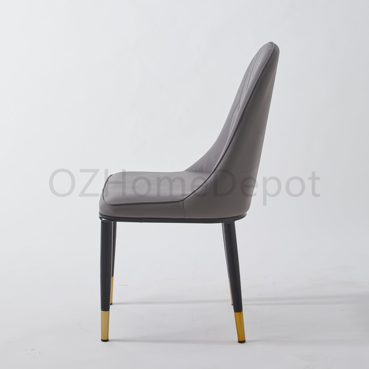 French-style gray PU leather high-back dining chair | 4009G