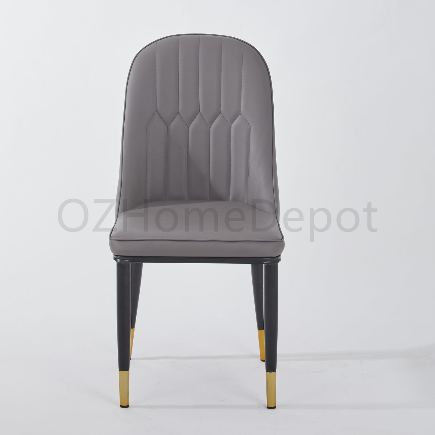 French-style gray PU leather high-back dining chair | 4009G