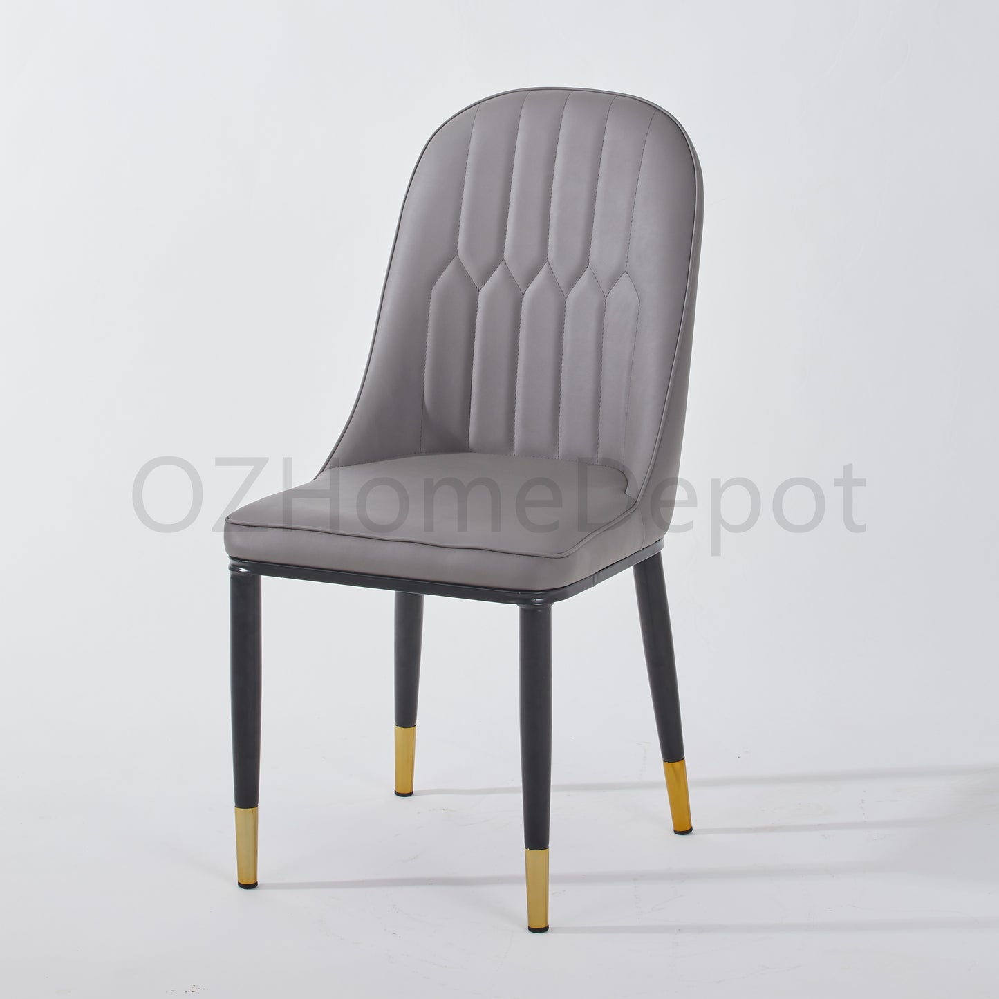 French-style gray PU leather high-back dining chair | 4009G