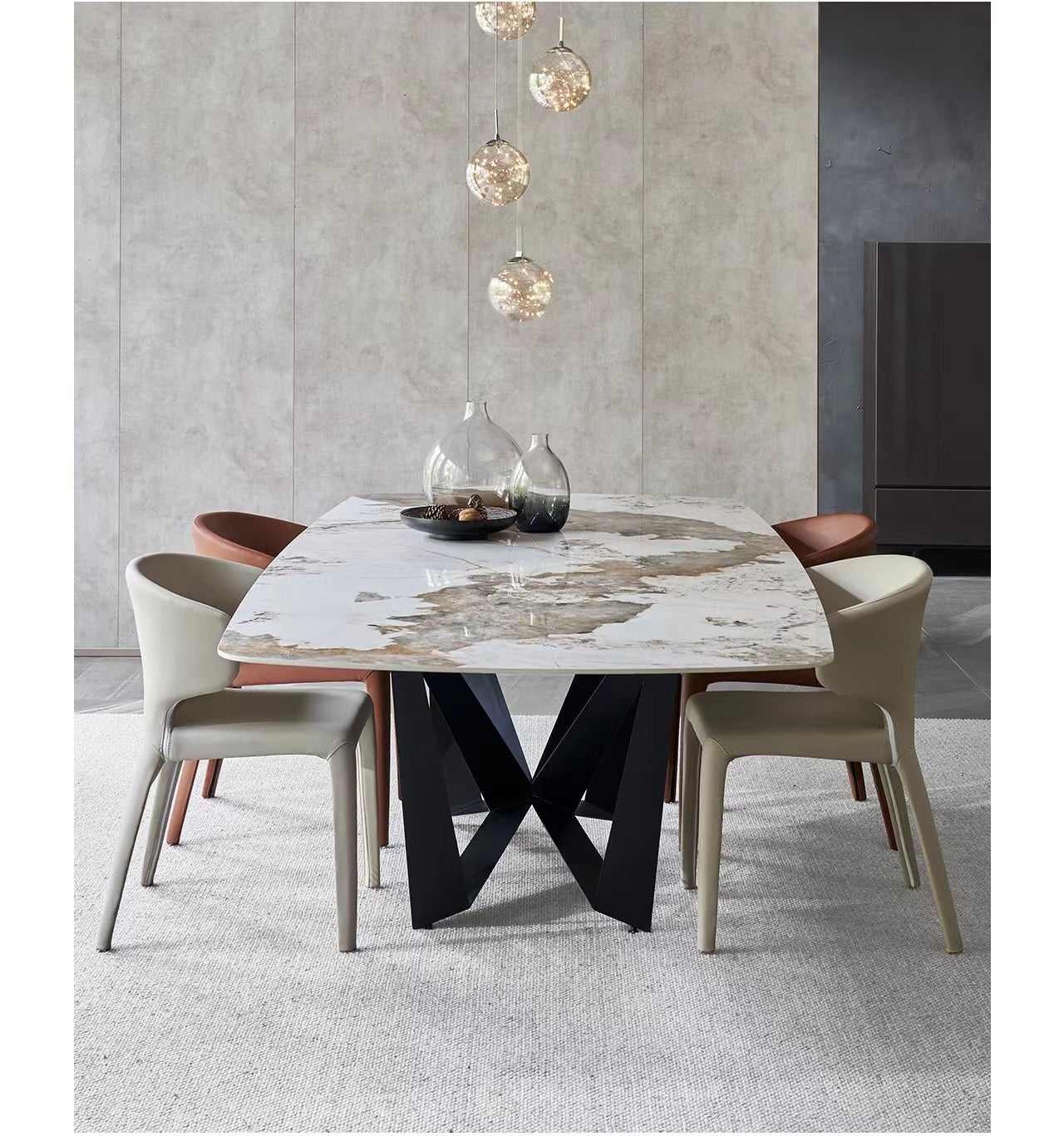 RAMSIE Pandora Ceramic Tabletop Dining Table 1.8M/2.0M/2.2M / 2.4M Glossy Multi-Color Top