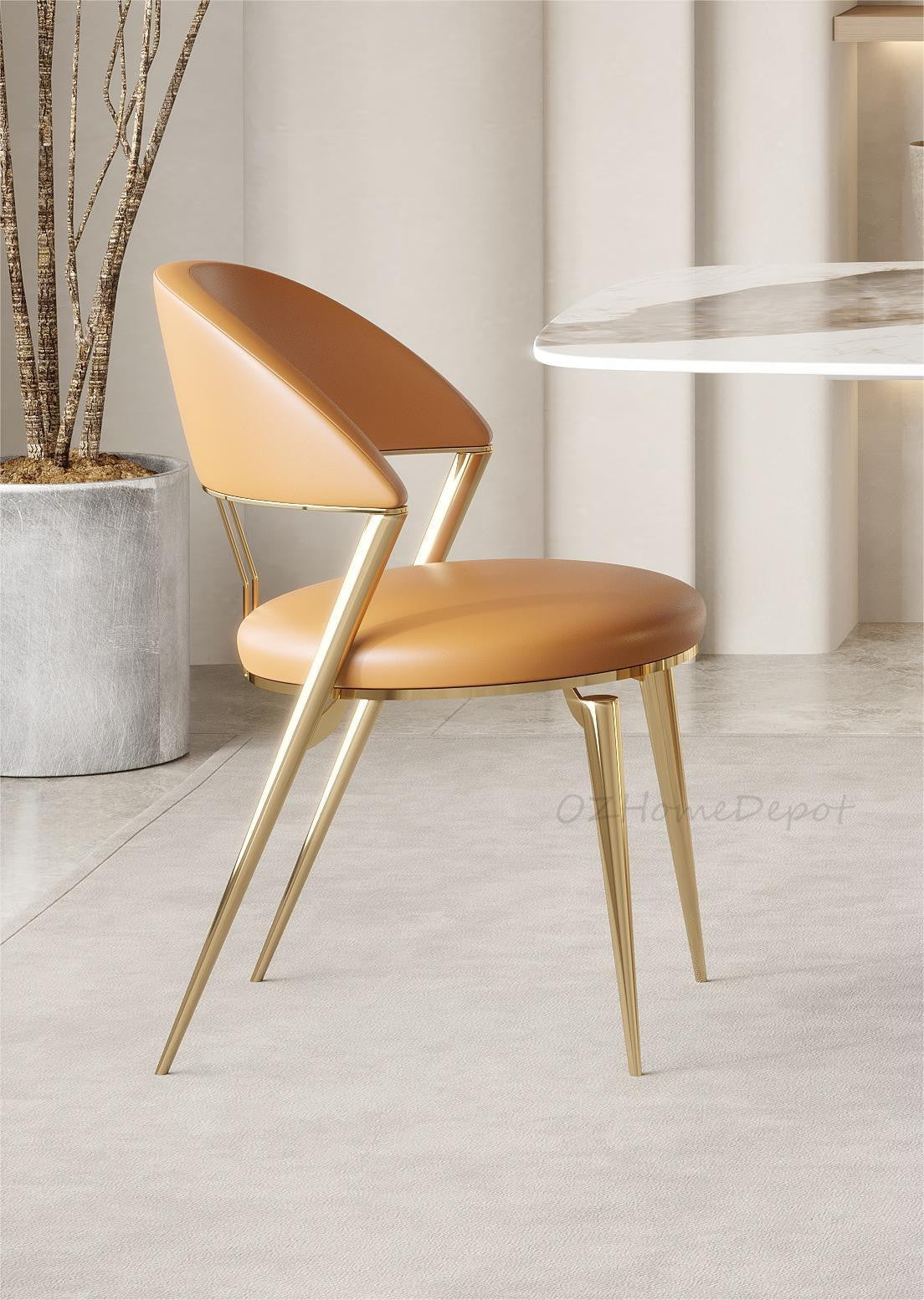 CHOU PU Leather Dining Chair /leather/Nordic/ Contemporary