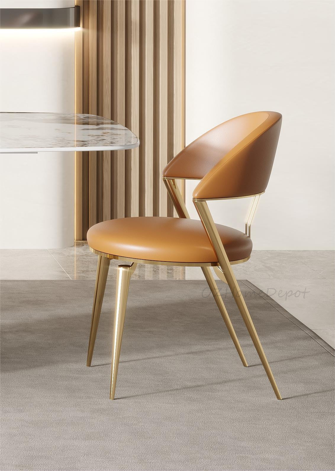 CHOU PU Leather Dining Chair /leather/Nordic/ Contemporary