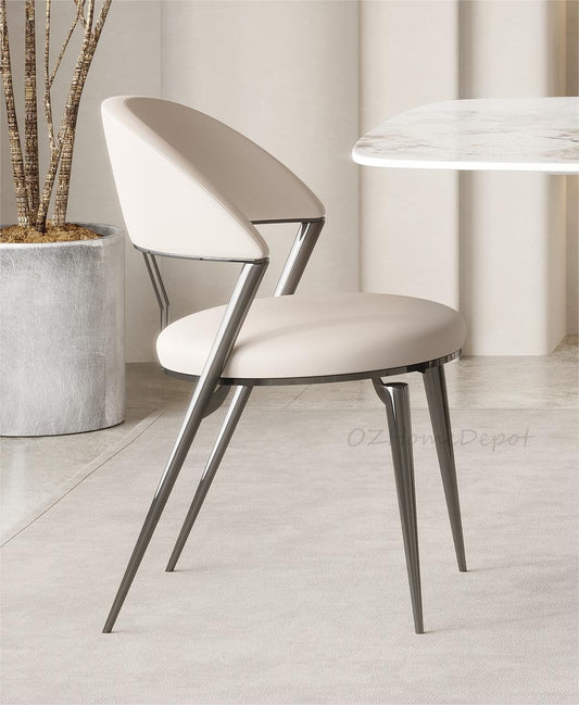 CHOU PU Leather Dining Chair /leather/Nordic/ Contemporary