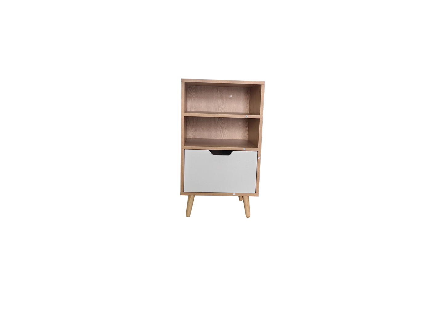 Natural Wood Color with White Drawer TV Cabinet Side Cabinet | Bedside Cabinet | 2001-01