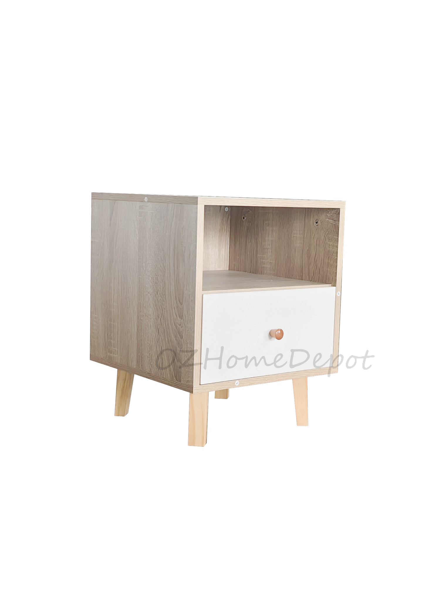 Natural Wood Color with White TV Cabinet Side Cabinet | Storage Cabinet | 2004-01